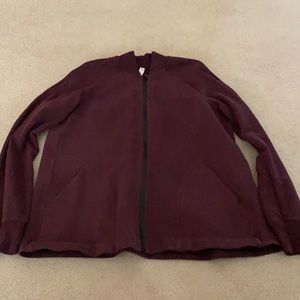 Lululemon Athletica Oversized Bomber Jacket Size 6 Dark Red/ Maroon Color